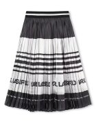 KARL LAGERFELD KIDS Разкроена пола с десен Бял/Антрацитно сиво