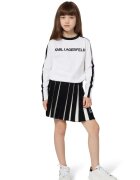 KARL LAGERFELD KIDS Разкроена пола с лого - Бял/Черен