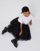 KARL LAGERFELD KIDS Разкроена пола с покритие от тюл Черен