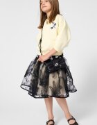 KARL LAGERFELD KIDS Разкроена пола с тюл Избеляло черно