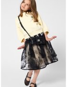 KARL LAGERFELD KIDS Разкроена пола с тюл - Избеляло черно