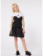 KARL LAGERFELD KIDS Разкроена рокля с дизайн 2в1 - Бял/Черен