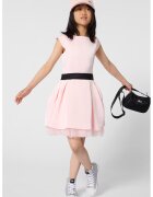 KARL LAGERFELD KIDS Разкроена рокля с къси ръкави - Черен/Пастелнорозов