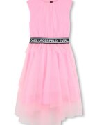 KARL LAGERFELD KIDS Разкроена рокля с тюл Пастелнорозов
