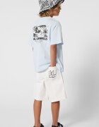 KARL LAGERFELD KIDS Разкроени бермуди от деним с лого Светло сив