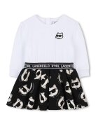 KARL LAGERFELD KIDS Рокля с лого - Бял/Черен