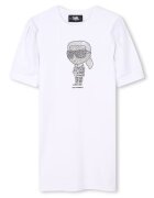 KARL LAGERFELD KIDS Рокля-тениска с овално деколте и декоративни камъни