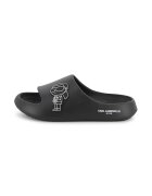 KARL LAGERFELD KIDS Синтетични чехли с лого - Черен/Бял