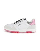 KARL LAGERFELD KIDS Спортни обувки от еко кожа с контрасти - Бял/Розово
