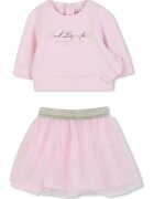 KARL LAGERFELD KIDS Суитшърт и пола от тюл - Бледо розово