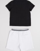 KARL LAGERFELD KIDS Тениска и къс панталон с лого Черен/Бял