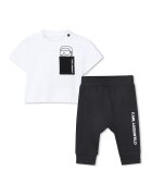 KARL LAGERFELD KIDS Тениска и спортен панталон - Бял/Черен