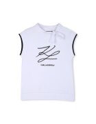 KARL LAGERFELD KIDS Тениска с лого - без ръкави - Бял
