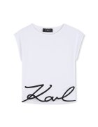 KARL LAGERFELD KIDS Тениска с лого - Бял