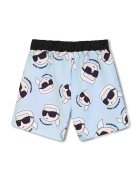 KARL LAGERFELD KIDS Тениска с лого и шорти Пастелносин/Черен