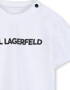 KARL LAGERFELD KIDS Тениска с лого и шорти Пастелносин/Черен