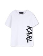 KARL LAGERFELD KIDS Тениска с лого Избеляло черно/Бял