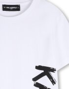 KARL LAGERFELD KIDS Тениска с лого Избеляло черно/Бял