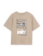 KARL LAGERFELD KIDS Тениска с лого Избеляло черно/Бял/Светло бежово