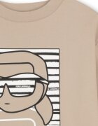 KARL LAGERFELD KIDS Тениска с лого Избеляло черно/Бял/Светло бежово