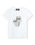 KARL LAGERFELD KIDS Тениска с модал с декоративни камъни