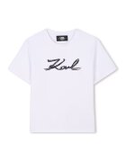KARL LAGERFELD KIDS Тениска с модал с лого - Черен/Бял