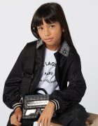 KARL LAGERFELD KIDS Тениска с овално деколте и лого Бял