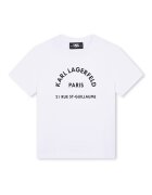 KARL LAGERFELD KIDS Тениска с овално деколте и лого Бял