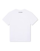 KARL LAGERFELD KIDS Тениска с овално деколте и лого Бял