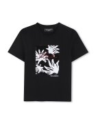 KARL LAGERFELD KIDS Тениска с памук и пайети Червен/Черен/Бял