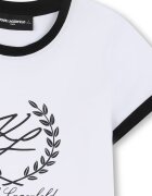 KARL LAGERFELD KIDS Тениска с памук с лого Избеляло черно/Бял