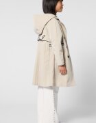 KARL LAGERFELD KIDS Тренч с качулка и плисе Черен/Светло бежово