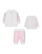 KARL LAGERFELD KIDS Яке бомбър - блуза и панталон - Мръснобял/Розово