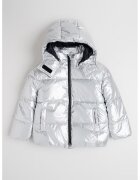KARL LAGERFELD KIDS Зимно капитонирано яке с качулка и метален ефект