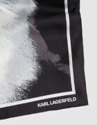 Karl Lagerfeld Копринен шал с принт на Choupette Бял Черен