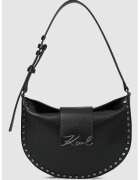 Karl Lagerfeld Кожена чанта с капси - Черен