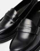 Karl Lagerfeld Кожени мокасини Keaton с лого Черен