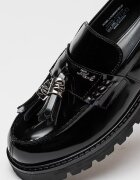 Karl Lagerfeld Кожени мокасини Lowell с пискюли Черен