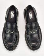 Karl Lagerfeld Кожени мокасини с лого Черен
