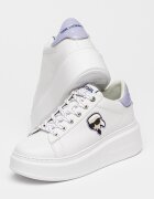 Karl Lagerfeld Кожени спортни обувки с лого Бял/Лилав