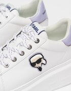 Karl Lagerfeld Кожени спортни обувки с лого Бял/Лилав