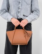 Karl Lagerfeld Ръчна чанта Wellen с рипс Карамел