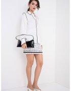 Karl Lagerfeld Риза с контрасти - Черен/Мръснобял