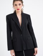 Karl Lagerfeld Сако с органичен памук с джобове с капаче Черен