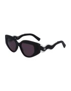 Karl Lagerfeld Слънчеви очила Cat-Eye - Бял/Черен