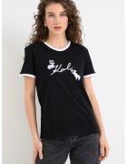 Karl Lagerfeld Тениска Ikon Signature Choupette с лого - Бял/Черен