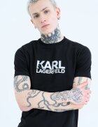 Karl Lagerfeld Тениска с контрастно лого Черен/Тъмносребрист