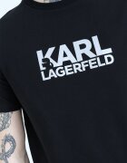 Karl Lagerfeld Тениска с контрастно лого Черен/Тъмносребрист