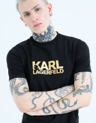 Karl Lagerfeld Тениска с контрастно лого Златист/Черен