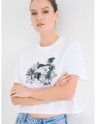 Karl Lagerfeld Тениска Villa Boxy от органичен памук - Бял/Зелен/Черен